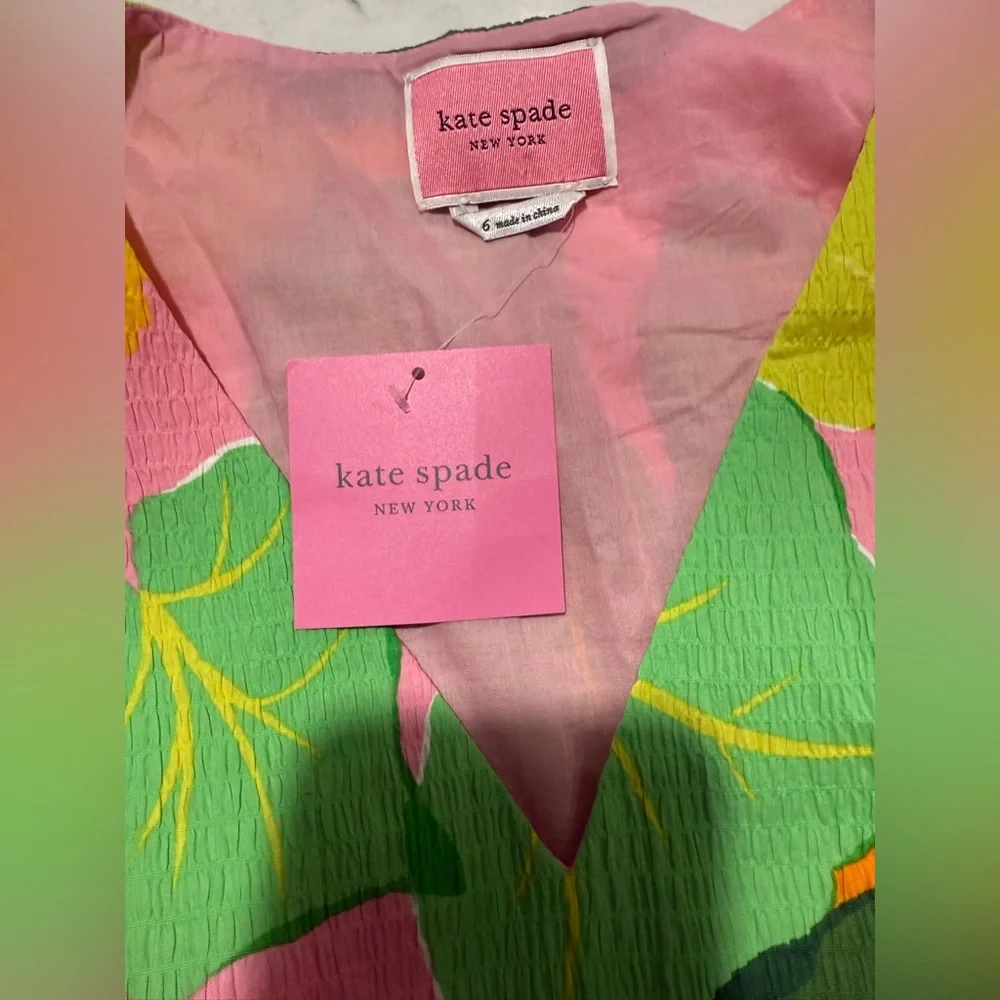 NWT Kate‎ Spade Cucumber Floral Swing Dress Sz 6 $328